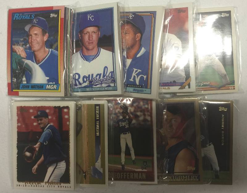 lot 1177 image: Complete 1990s Topps Kansas City Royals Team sets includes Entire Decade 1990-1999
