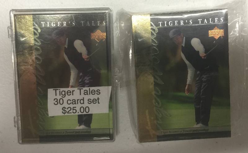 lot 1181 image: TWO 2001 Upper Deck Golf 30 Card Complete Sets of Tiger Woods Tiger Tales