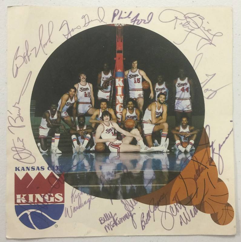 lot 1206 image: 8 x 8 Kansas City Kings Basketball Team Signed Photo