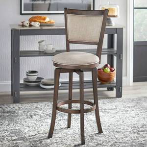 lot 34261 image: Simple Living French Country 30-inch Swivel Bar Stool- Retail$148.99 rustic brown 1only