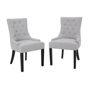 lot 34282 image: Hayden Tufted Fabric Dining Accent Chair (Set of 2) by Christopher Knight Home - Retail$242.00