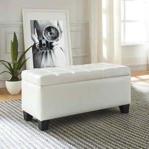 lot 34302 image: Winston Faux Leather Storage Ottoman- Retail$136.72