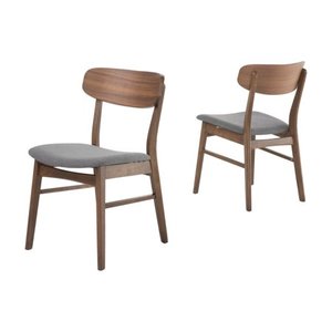 lot 34303 image: Christopher Knight Fabric-upholstered Wood Dining Chairs (Set of 2)- Retail$179.99
