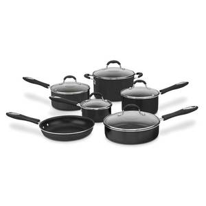 lot 34325 image: Cuisinart 55-11BK Black Advantage Nonstick 11-piece Cookware Set- Retail$102.99