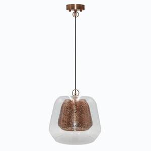 lot 34344 image: River of Goods Noelle 1-Light Copper Hanging Pendant with Glass and Metal Shade