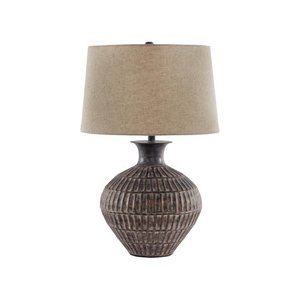 lot 34346 image: Signature Design by Ashley Magan Antique Bronze Finish 29 Metal Table Lamp 1only