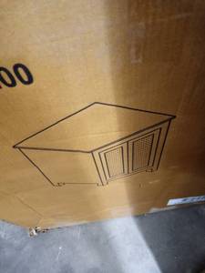 lot 34350 image: Greenland book handcrafted 2 door wood side table natural