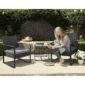 lot 34259 image: homall 3pc patio set outdoor wicker dark brown complete