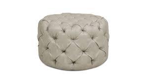 lot 34263 image: Jennifer Taylor home ace round tufted accent Ottoman light grey