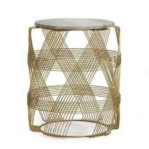 lot 34271 image: tiro modern glam handcrafted marble top with gold bottom