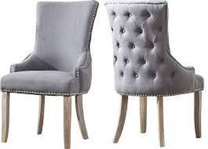 lot 34279 image: best quality furniture grey wingback side chair set of 2 grey