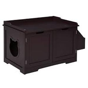 lot 34295 image: pawhut wooden cat litter box