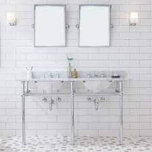 lot 34298 image: embassy 60in double wash stand only polished silver