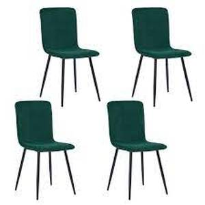 lot 34300 image: Furniture R Upholstered Side Dining Chair Black Leg (Set of 4)- Retail$261.49 green