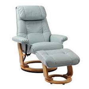 lot 34304 image: copper grove caret top grain leather recliner only starling benchmaster furniture pastel Blue