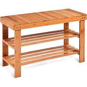 lot 34333 image: costway bamboo shoe rack
