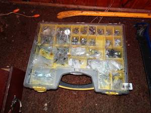 lot 38148 image: Portable Small Parts Organizer with Assorted Hardware