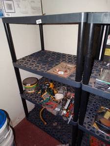 lot 38091 image: Black shelf unit