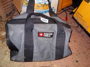 lot 38123 image: Lot of 2 Porter Cable Pneumatic Nail Guns in Porter Cable Bag