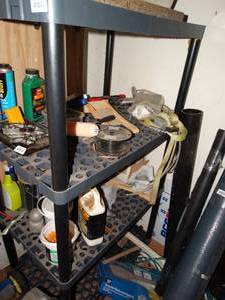 lot 38130 image: Black Plastic Storage Shelf