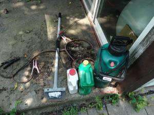lot 38307 image: Lot of Pressure Sprayer, Weed Killer, Jumper Cables, Etc