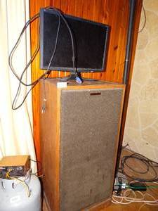 lot 38189 image: Large Speaker and Acer Monitor