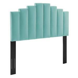 lot 19435 image: Modway Noelle Mint Performance Velvet Twin Headboard, Green