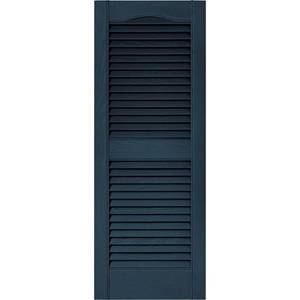 lot 19436 image: Builders Edge 14.5W in. Louvered Vinyl Shutters