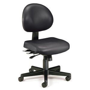 lot 19439 image: OFM 24 Hour Mid Back Ergonomic Armless Task Chair, Anti-MicrobialAnti-Bacterial Vinyl, in Black (241-VAM-606)