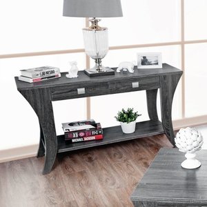 lot 19501 image: Furniture of America Werc Contemporary Grey Sofa Table- Retail$252.49