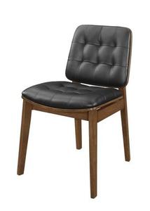 lot 19515 image: Redbridge Black and Natural Walnut Tufted Back Dining Chairs (Set of 2)- Retail$208.99