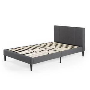 lot 19517 image: Zinus Maddon Grey Upholstered Twin Platform Bed Frame