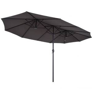lot 19527 image: Outsunny 15 Steel Rectangular Outdoor Double Sided Market Umbrella, Base Not Included- Retail$112.99