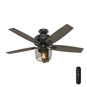 lot 19532 image: Hunter 52 Bennett Ceiling Fan with Bowl LED Light Kit and Handheld Remote- Retail$249.99