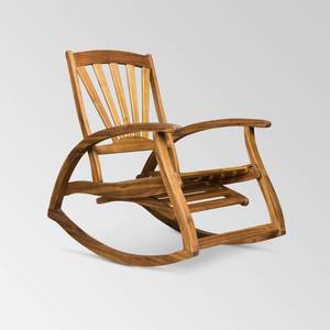 lot 19537 image: Sunview Outdoor Acacia Rocking Chair with Footrest by Christopher Knight Home- Retail$192.80