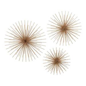 lot 19554 image: Large Gold Starburst Metal Wall Decor Sculptures, Set of 3 24, 20, 16- Retail$98.49