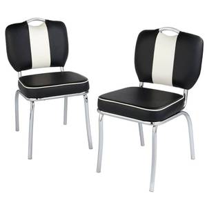 lot 19574 image: Set of 2 Raleigh Retro Dining Chairs WhiteBlack - Buylateral