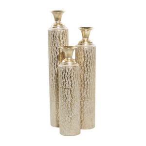 lot 19591 image: Gold Metal Glam Vase (Set of 3) - 6 x 6 x 34- Retail$144.99