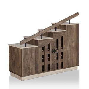 lot 19595 image: Furniture of America Garner Rustic Shoe Storage Cabinet- Retail$293.99