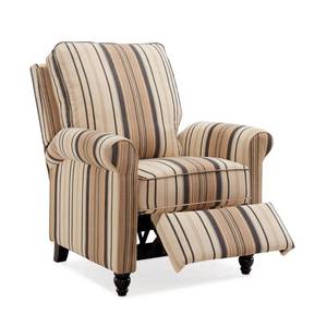 lot 19618 image: ProLounger Brown and Black Stripe Woven Fabric Push Back Recliner Chair, Brown & Black Stripe