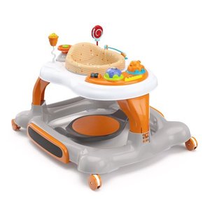lot 19642 image: Storkcraft 3-in-1 Activity Center Walker and Rocker with Jumping Board and Feeding Tray Orange