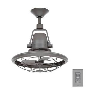 lot 19671 image: Bentley Ii 13 In. Indooroutdoor Ceiling Fan 21.4h x 18.9w x Natural Iron
