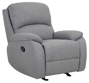 lot 19706 image: Ravenna Home Oakesdale Contemporary Glider Recliner, 35.4W, Grey