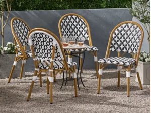 lot 19440 image: Louna Outdoor French Bistro Chair (Set of 4) by Christopher Knight Home- Retail$413.49