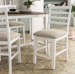 lot 19441 image: furniture of America cm3156 counter height chairs white and weathered