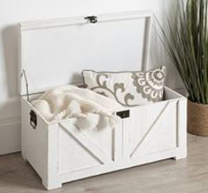 lot 19449 image: KATE AND LAUREL WHITE WOODEN CRATE