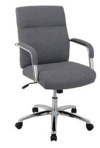 lot 19453 image: ROLLING GREY FABRIC OFFICE CHAIR