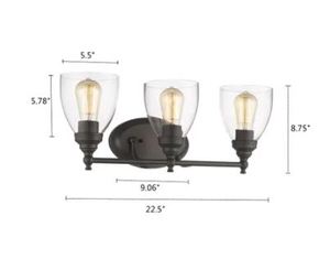lot 19459 image: CHLOE BATH LIGHT 3 LIGHTS TOTAL