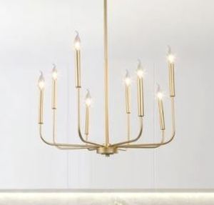 lot 19465 image: Mid-century Modern 8-light French Candle Chandelier for Dining Room