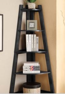 lot 19495 image: LADDER SHELF BLACK FINISH